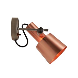 Kinkiet Chester Wall Light, Satin Copper, Black Braided Cable  - Btc Original